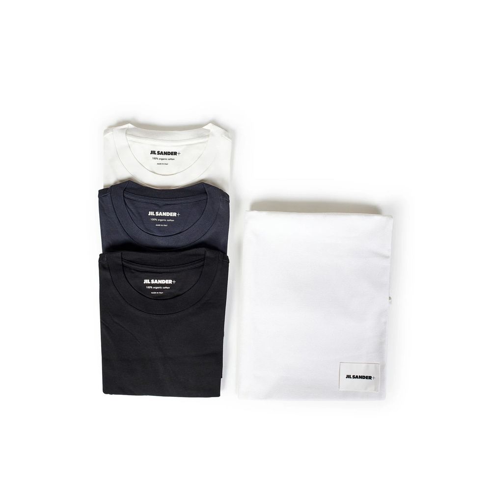 T-shirt à manches longues en coton noir Jil Sander