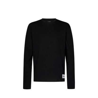 T-shirt à manches longues en coton noir Jil Sander