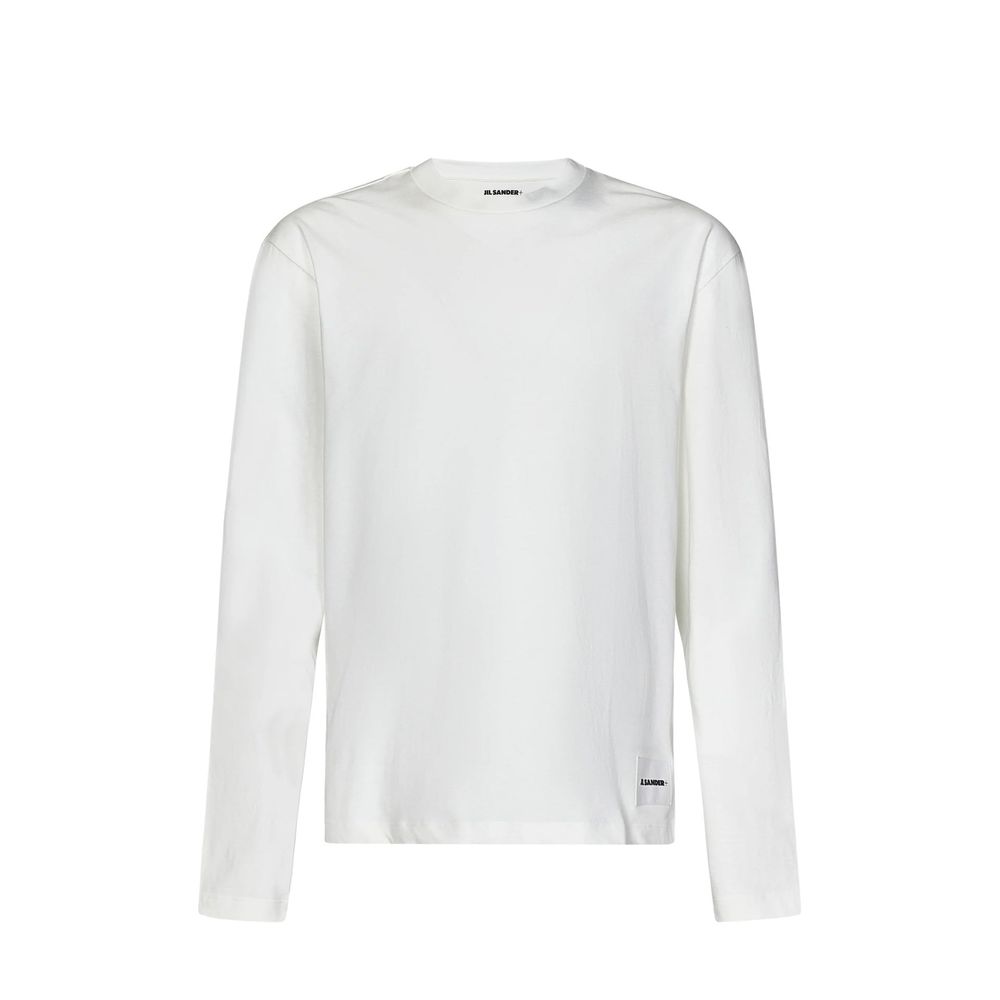 T-shirt à manches longues en coton noir Jil Sander