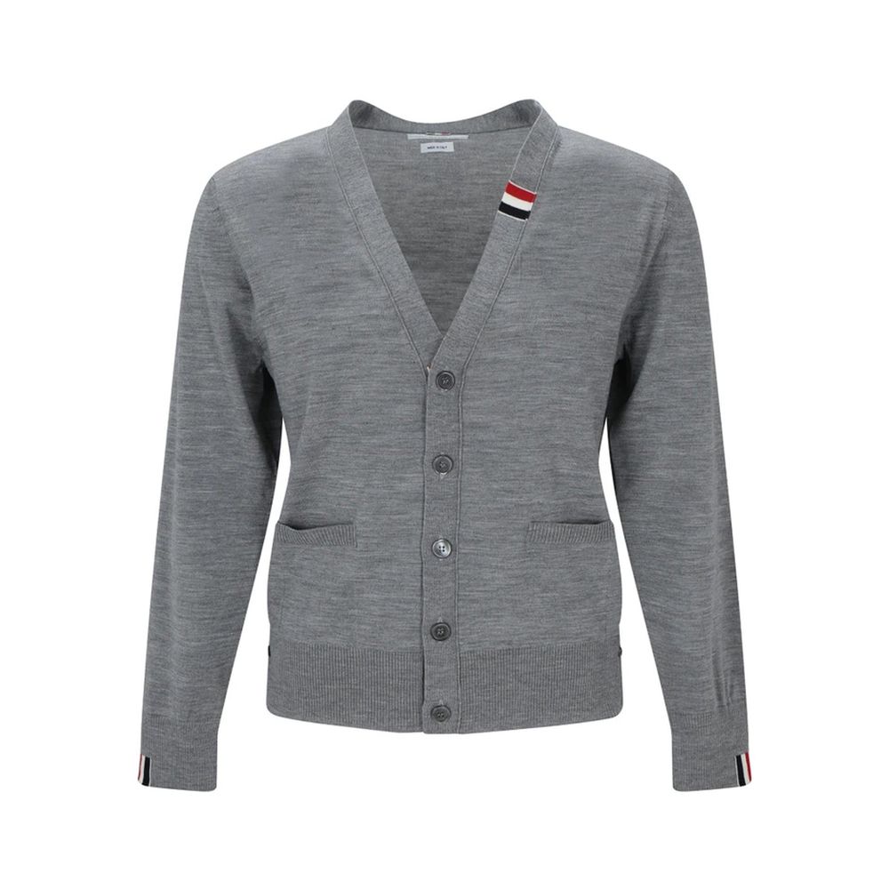 Thom Browne Gray Virgin Wool Cardigan for Men