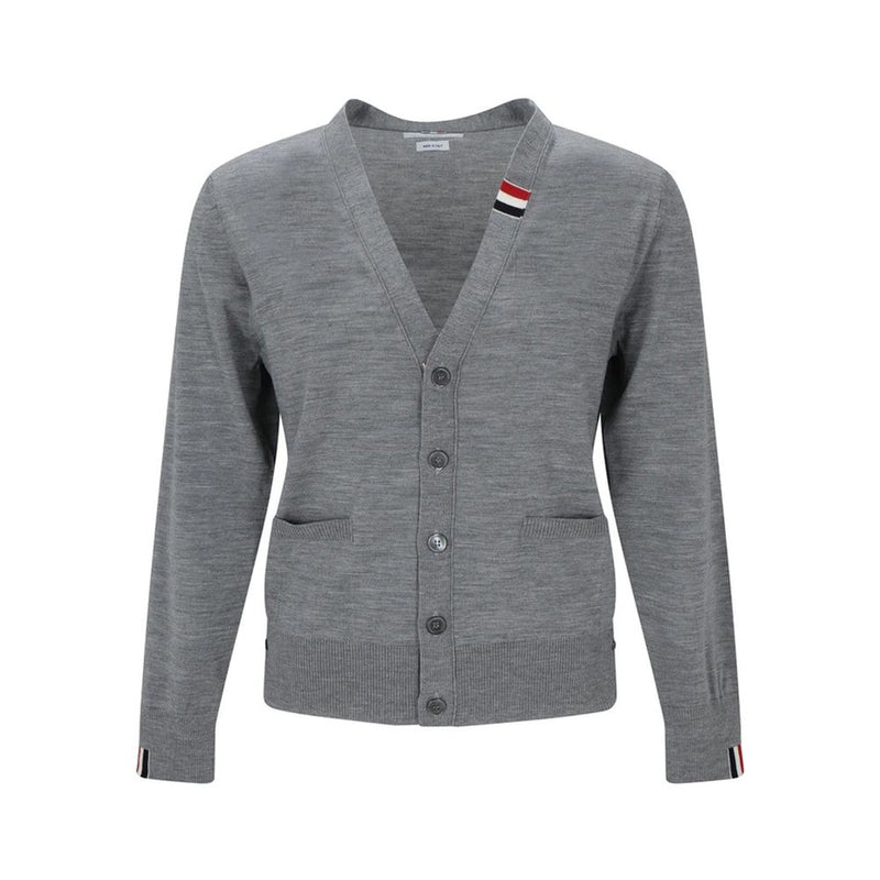 Thom Browne Gray Virgin Wool Cardigan for Men