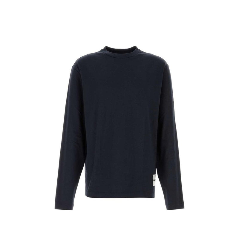 T-shirt à manches longues en coton blanc Jil Sander