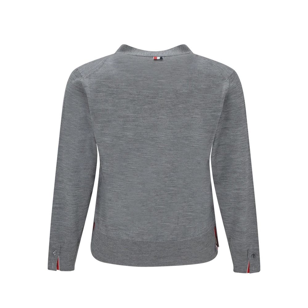 Thom Browne Gray Virgin Wool Cardigan for Men