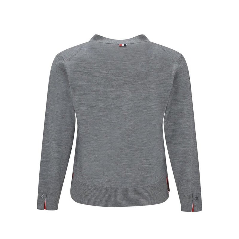 Thom Browne Gray Virgin Wool Cardigan for Men