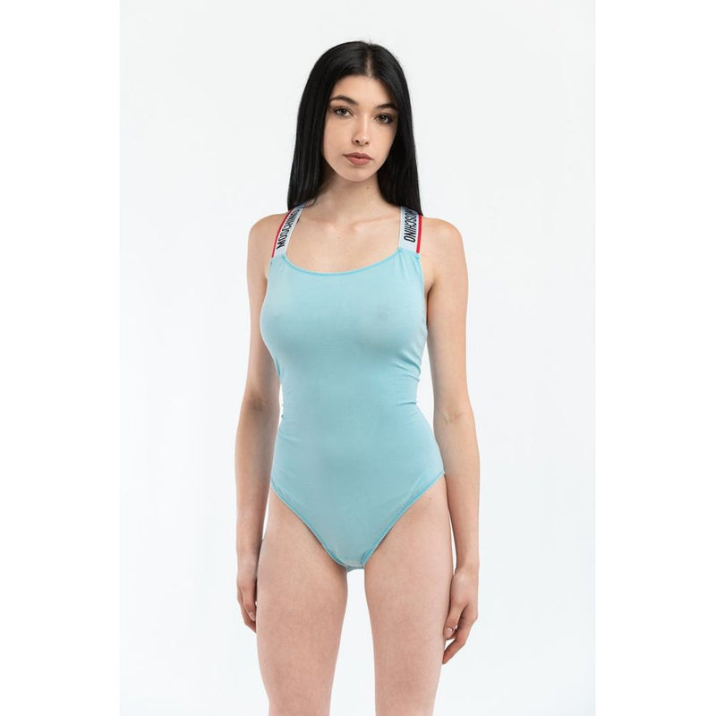 Moschino Blue Cotton Bodysuit - Elegant and Stylish