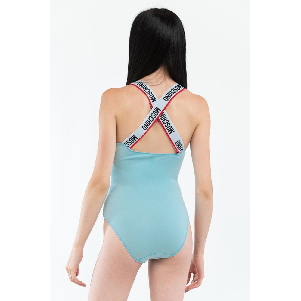 Moschino Blue Cotton Bodysuit - Elegant and Stylish