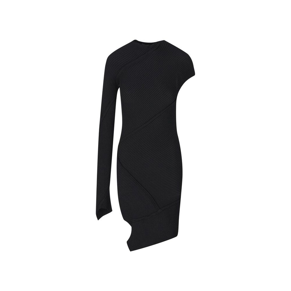 Balenciaga Black Casual Dress with Asymmetrical Sleeves