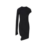 Balenciaga Black Casual Dress with Asymmetrical Sleeves