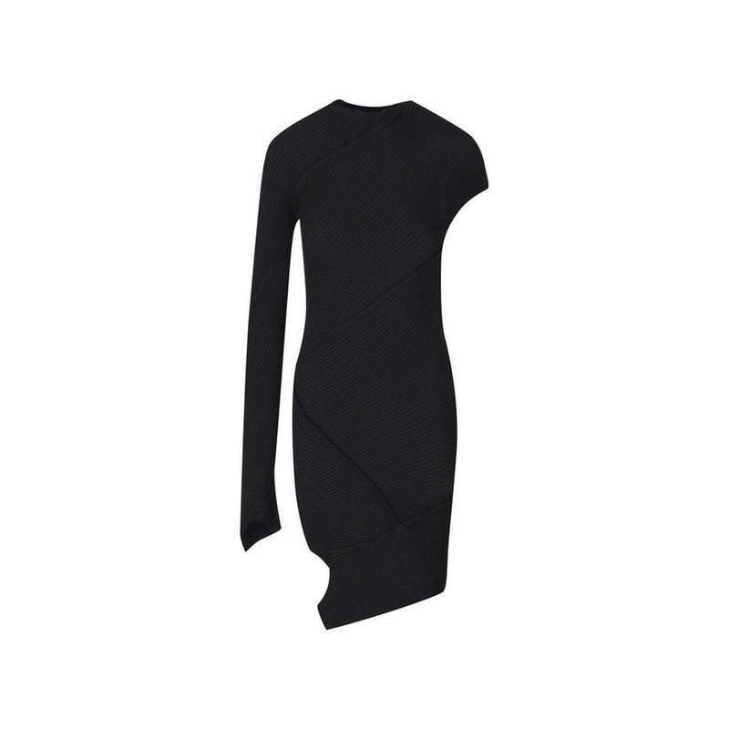 Balenciaga Black Polyester Casual Dress with Unique Sleeve Design
