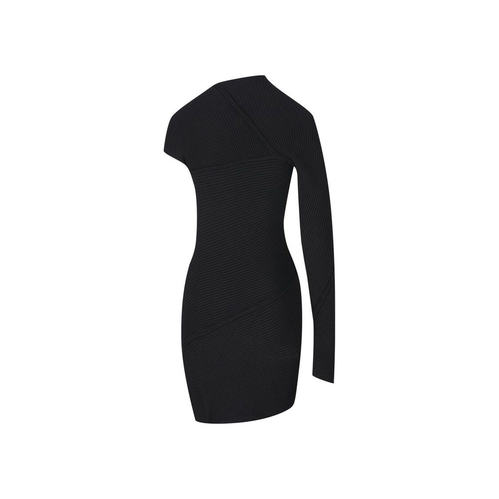 Balenciaga Black Casual Dress with Asymmetrical Sleeves