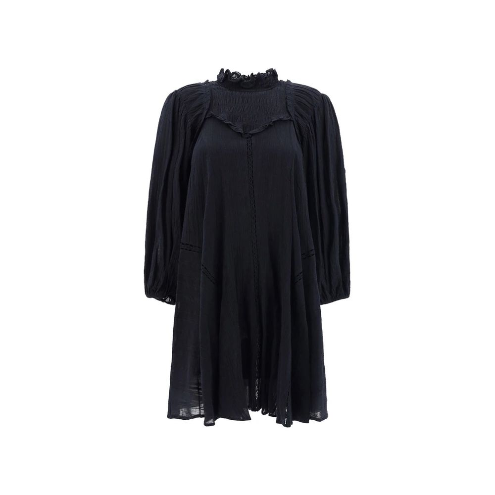 ISABEL MARANT ÉTOILE Black Cotton Longsleeve Dress for Women
