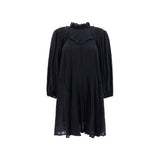 ISABEL MARANT ÉTOILE Black Cotton Longsleeve Dress for Women