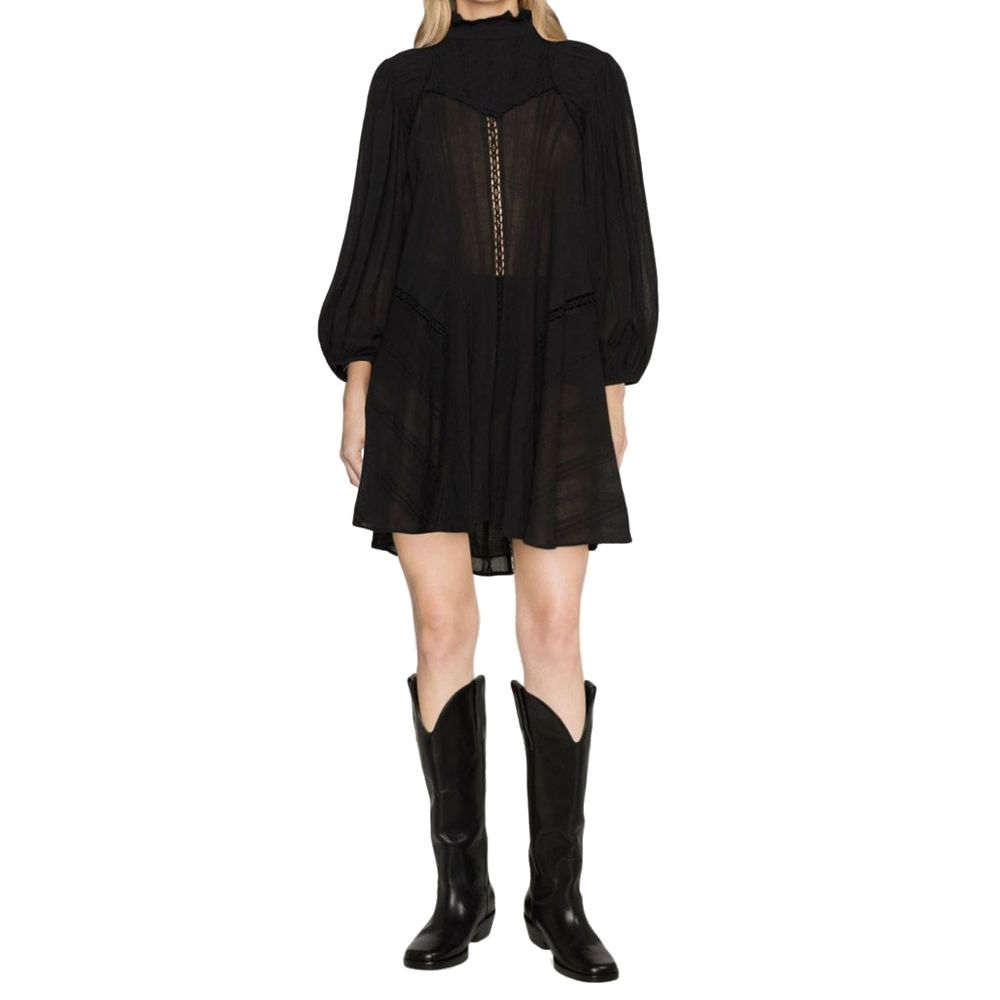ISABEL MARANT ÉTOILE Black Cotton Longsleeve Dress for Women