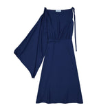 Prada Blue Acetate Cocktail Dress - Elegant Long Sleeve Midi