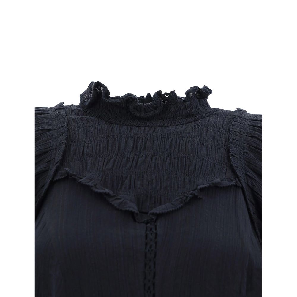 ISABEL MARANT ÉTOILE Black Cotton Longsleeve Dress for Women