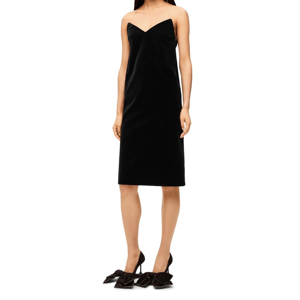 Loewe Black Cotton Cocktail Dress - Elegant Sleeveless Design
