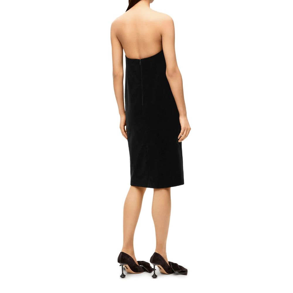 Loewe Black Cotton Cocktail Dress - Elegant Sleeveless Design