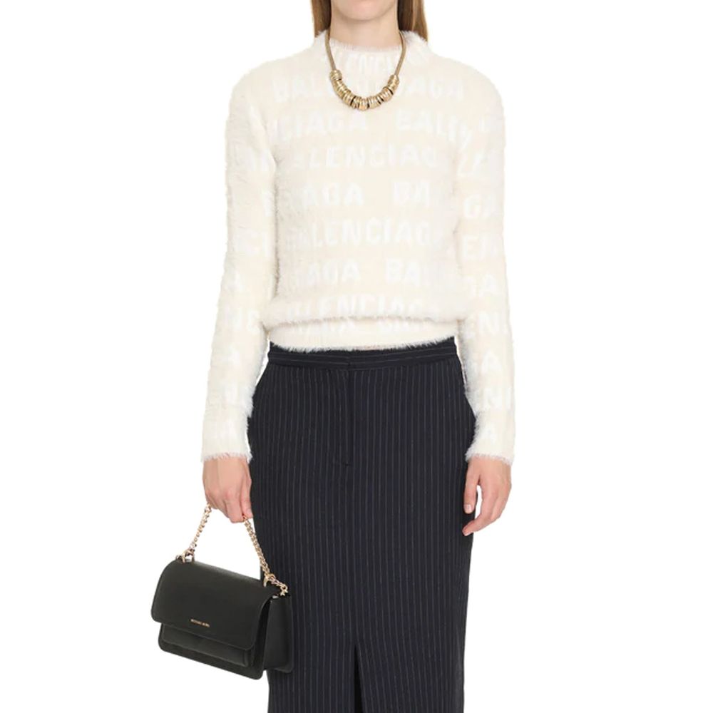 Sweatshirt Elastane Blanc Balenciaga pour Femmes
