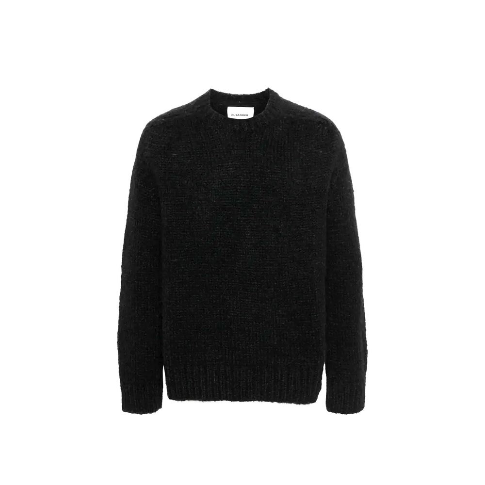 Jil Sander Pull en cuir d'alpaga noir