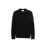 Jil Sander Pull en cuir d'alpaga noir