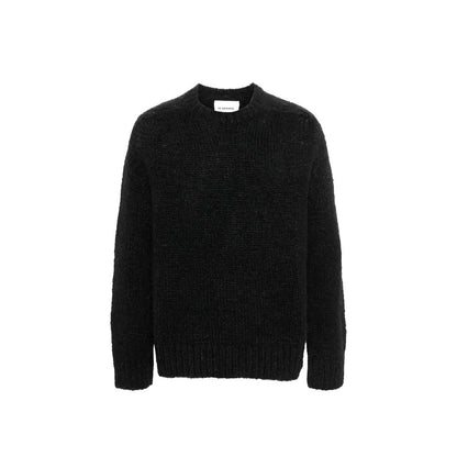 Jil Sander Pull en cuir d'alpaga noir