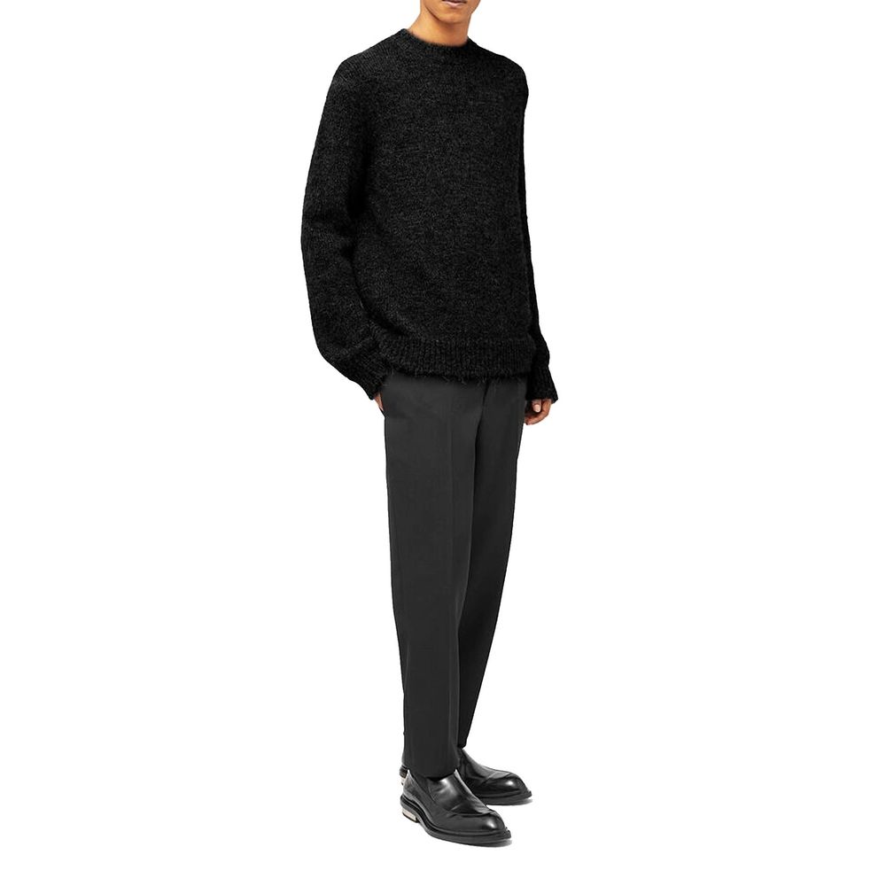 Jil Sander Pull en cuir d'alpaga noir