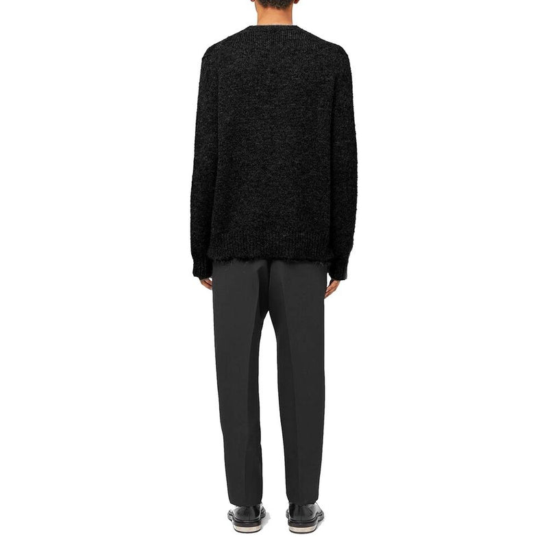 Jil Sander Black Alpaca Leather Sweater