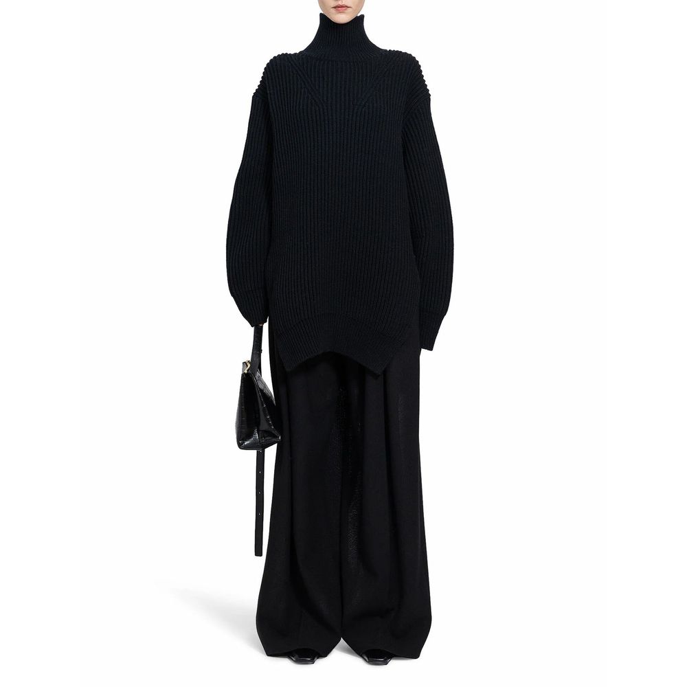 Jil Sander Black Wool Turtleneck - Elegant Women's Sweater