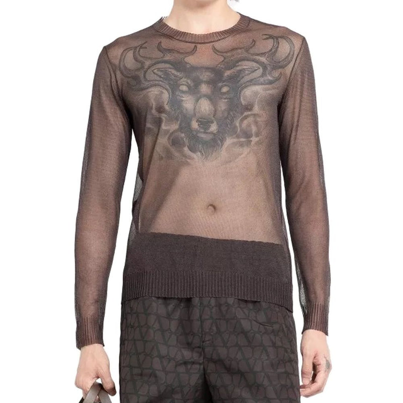 Valentino Garavani Brown Silk Sweatshirt for Men - Luxury Comfort