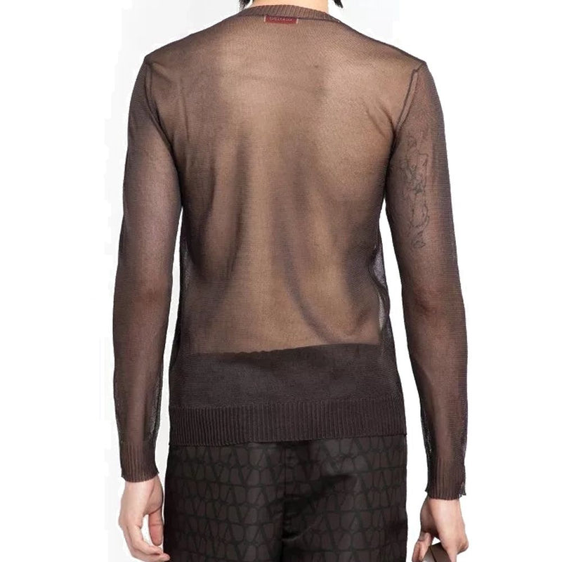 Valentino Garavani Brown Silk Sweatshirt for Men - Luxury Comfort