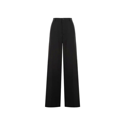 Balenciaga Zwarte Wollen Uitlopende Broek