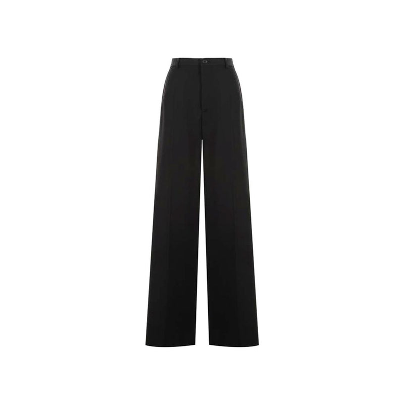 Pantalon évasé noir en laine Balenciaga