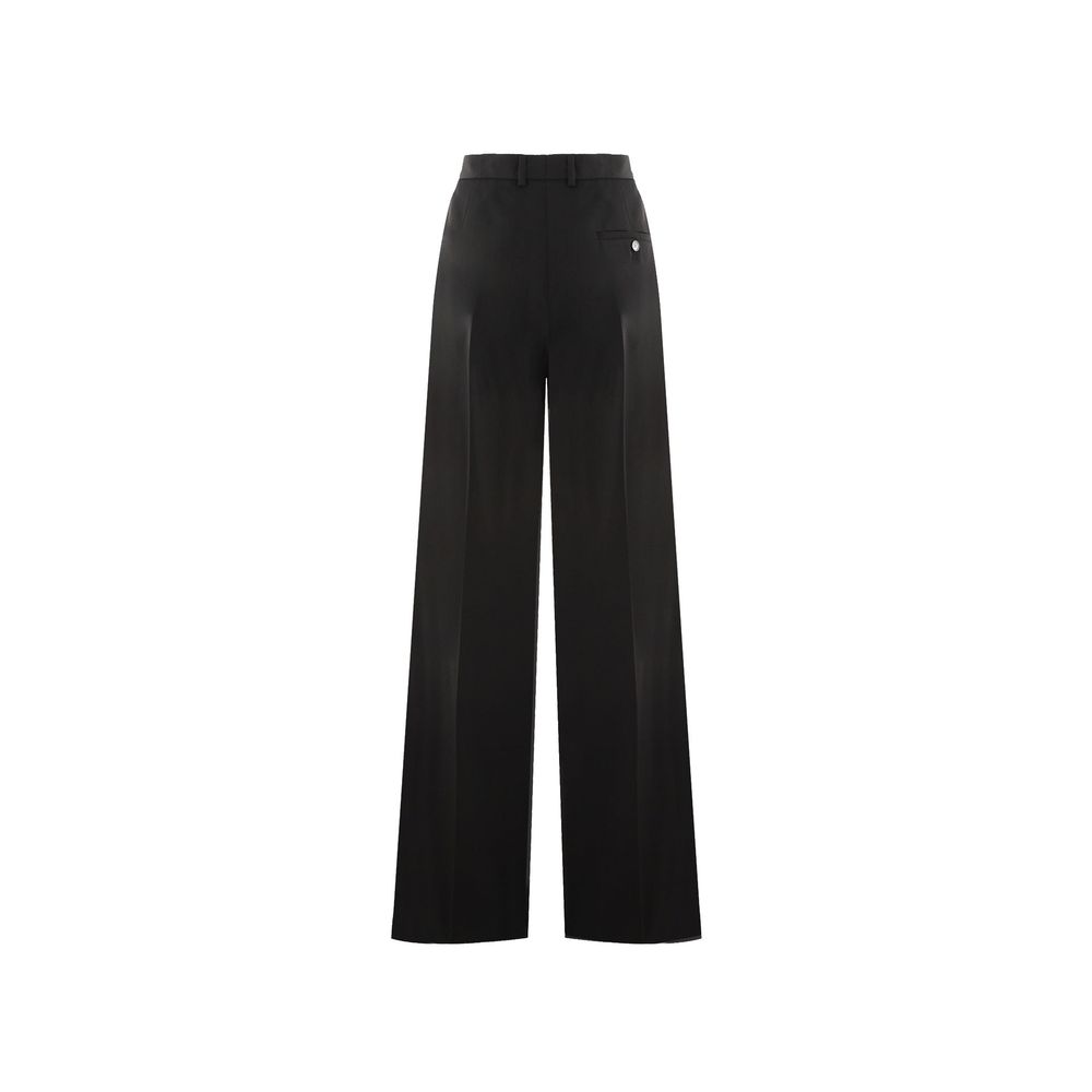 Pantalon évasé noir en laine Balenciaga