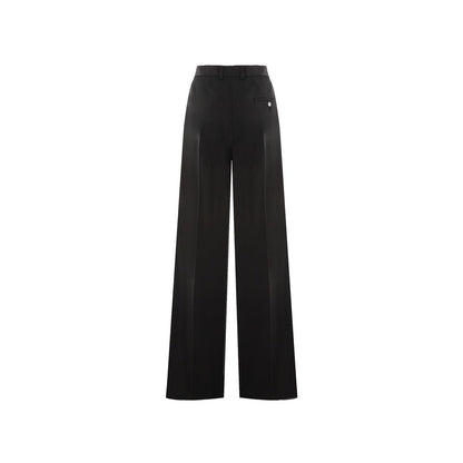 Balenciaga Zwarte Wollen Uitlopende Broek