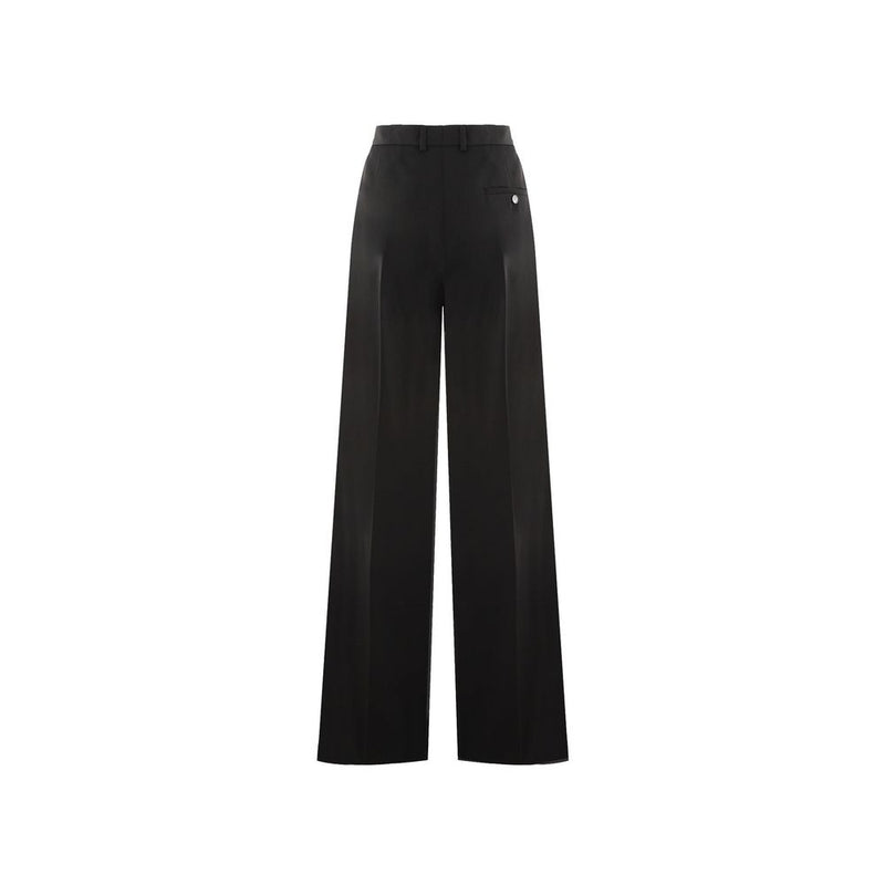 Pantalon évasé noir en laine Balenciaga