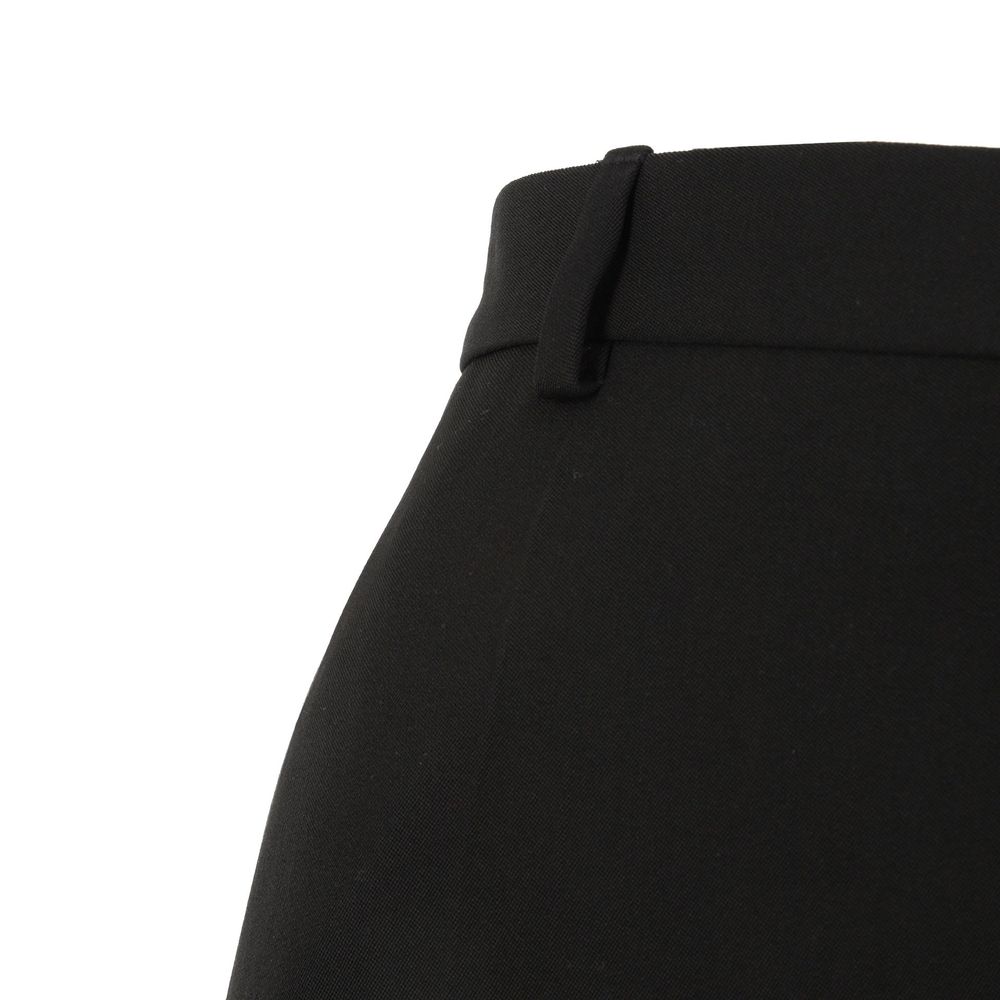 Pantalon évasé noir en laine Balenciaga
