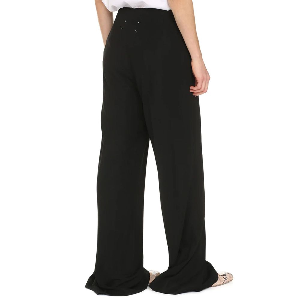 Maison Margiela Black Viscose Casual Pants for Women