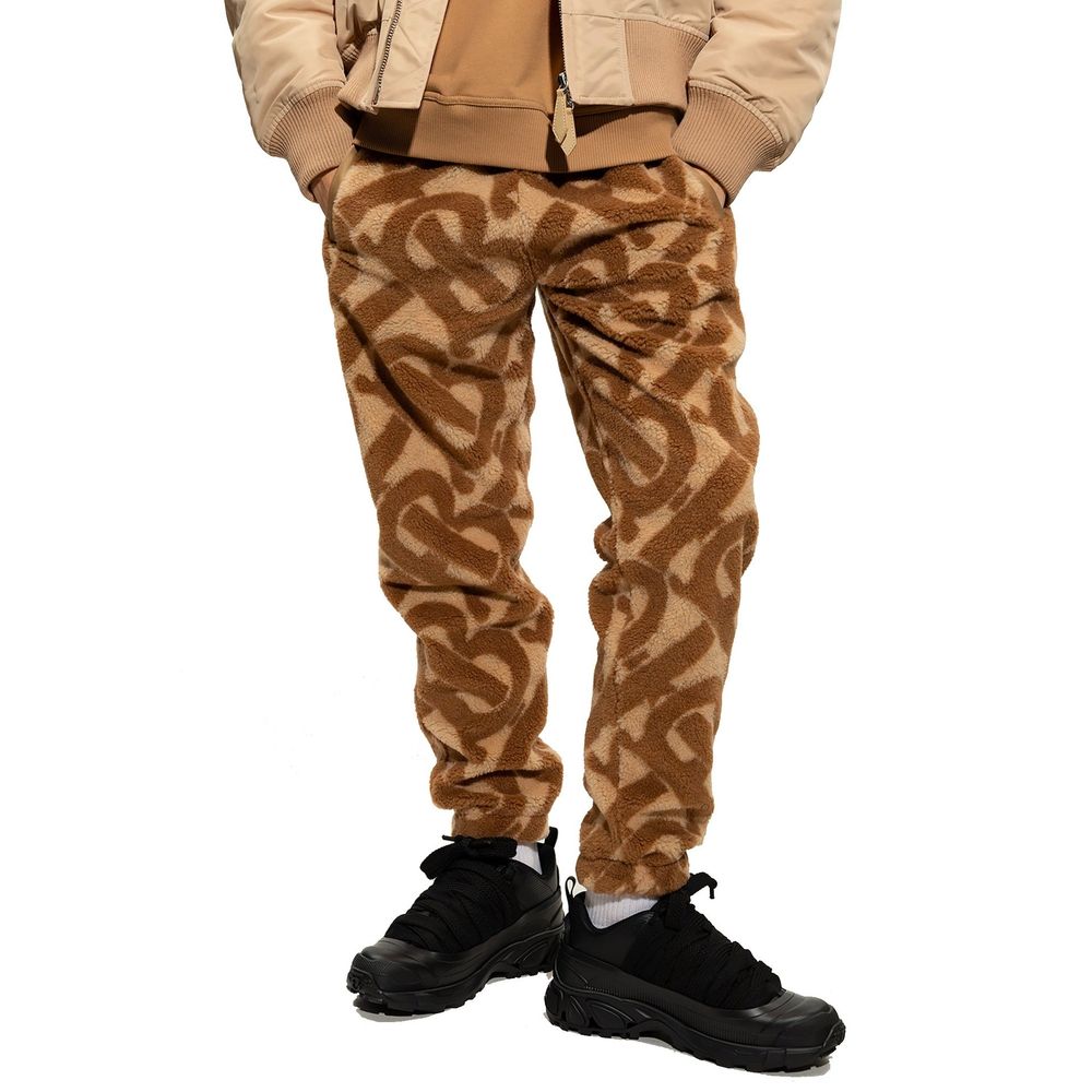 Pantalon décontracté Burberry marron en polyester