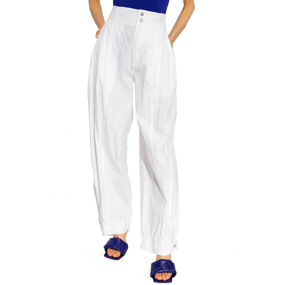 Bottega Veneta White Cotton Casual Pants for Women
