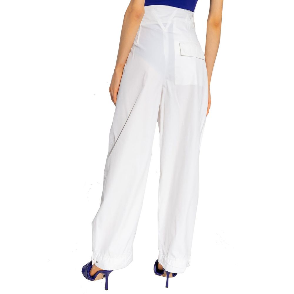 Bottega Veneta White Cotton Casual Pants for Women