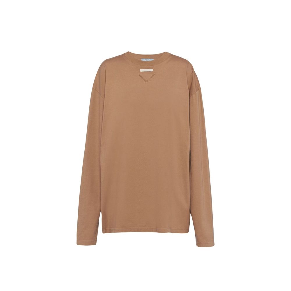 Prada Brown Cotton Long Sleeve T-Shirt for Women