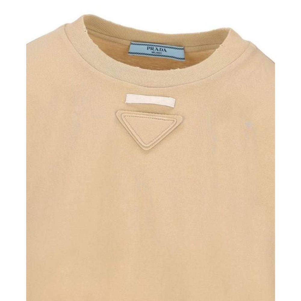 Prada Beige Cotton Sportswear T-Shirt for Women