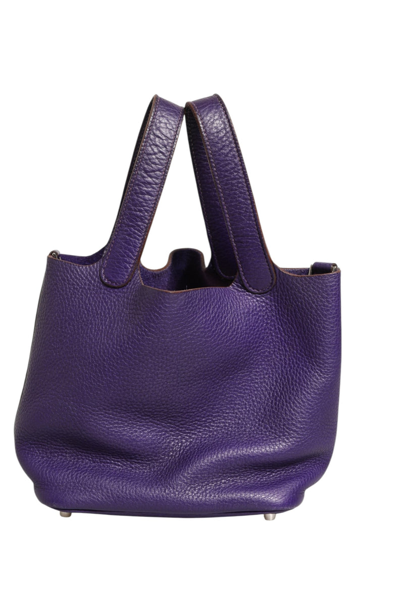 Hermès Picotin Lock PM Sac en Cuir Clemence Violet