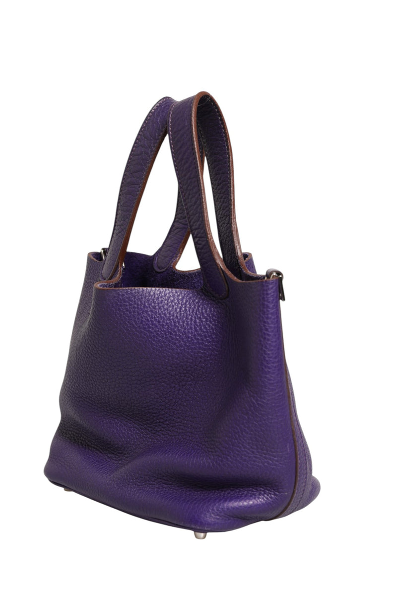Hermès Picotin Lock PM Sac en Cuir Clemence Violet