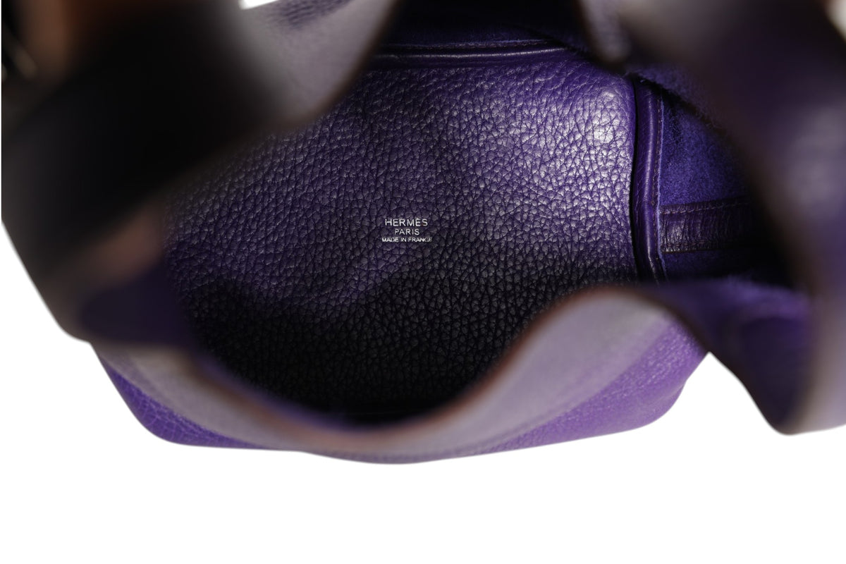 Hermès Picotin Lock PM Sac en Cuir Clemence Violet