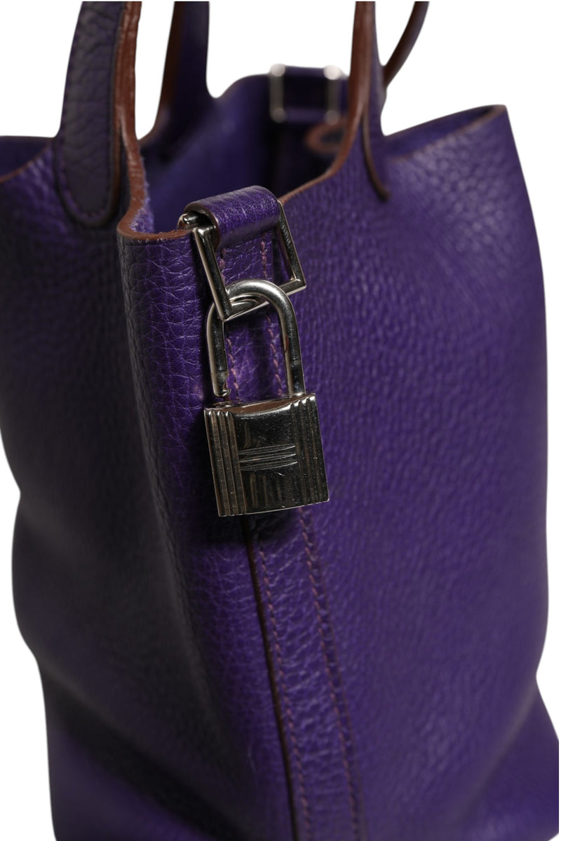 Hermès Picotin Lock PM Sac en Cuir Clemence Violet