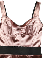 Dolce & Gabbana Pink Satin Sweetheart Sheath Corset Midi Dress