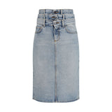 Fiorucci Blue Denim Midi Skirt - High-Waisted Slim Fit