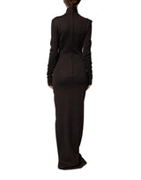 Dolce & Gabbana Brown Turtleneck Jersey Long Maxi Dress