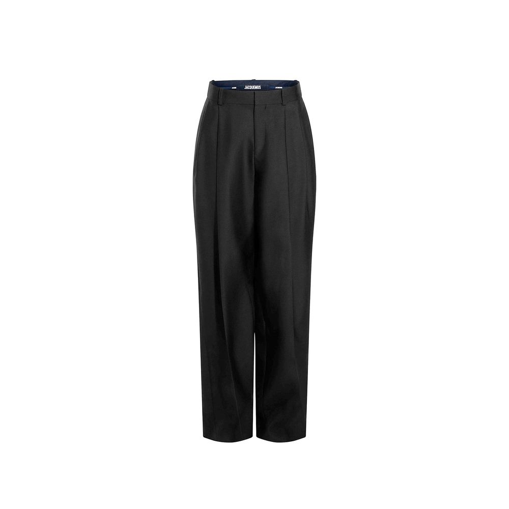 Jacquemus Black Silk Flared Pants for Women